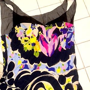 Yigal Azuoal szS fancy silk and mesh tank top